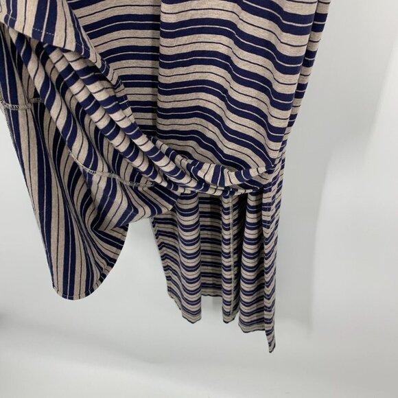 Madewell Dress Maxi Blue Beige Stripe Sleeveless Racerback Stretch - Picture 7 of 11